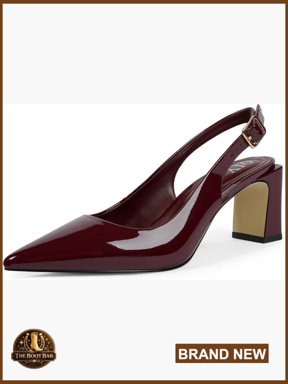 Women's Pointed Toe Slingback Pumps Chunky Heels